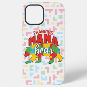 Custom Childs NAME Mama Bear Autism Awareness Mum iPhone 12 Pro Max Case