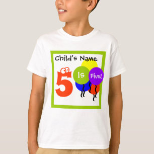 custom child's shirt : fill in name "is 5"
