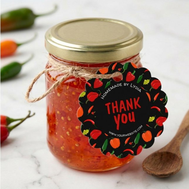 Custom Chilli Pepper Thank You Scalloped Tag (Creator Uploaded)