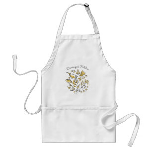 Custom Chinese Cuisine Ink Drawing Apron