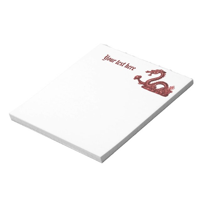 Custom Chinese Dragon Name Fantasy Design Notepad (Rotated)