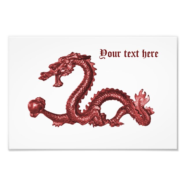Custom Chinese Dragon Name Fantasy Design Photo Print (Front)
