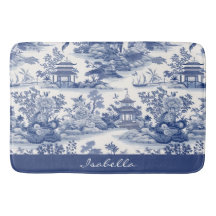 Custom Chinoiserie Pattern Pagoda Blue White