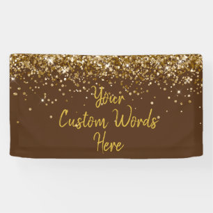 Custom Chocolate Brown Birthday Party Photo Booth Banner