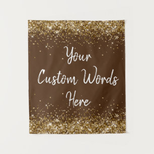Custom Chocolate Brown Birthday Party Photo Booth Tapestry