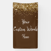 Custom Chocolate Brown Gold Birthday Party Photo