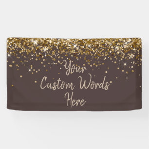 Custom Chocolate Brown Khaki Birthday Photo Booth Banner