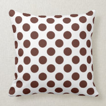 Custom Chocolate Brown Polka Dot Throw Pillow