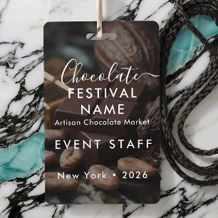 Custom Chocolate Festival Event Staff Photo ID Badge