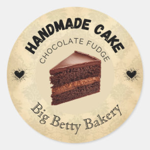 Custom Chocolate Fudge Cake Labels   Personalised 
