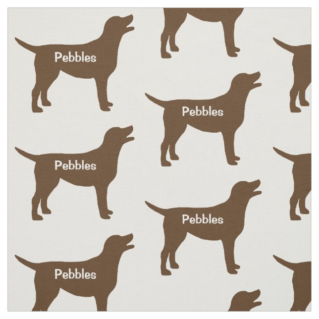 Custom Chocolate Lab Dog Silhouette Fabric (Swatch)