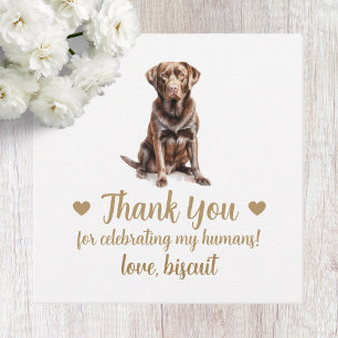 Custom Chocolate Lab Dog Wedding Favour Tags