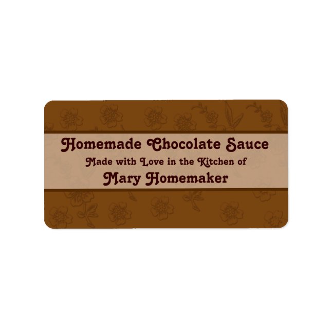 Custom Chocolate Sauce or Fudge Sauce Labels (Front)