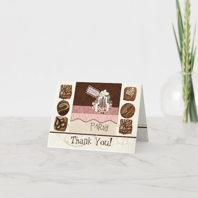 Custom Chocolate Sweet Shoppe Correspondence Cards (Front)