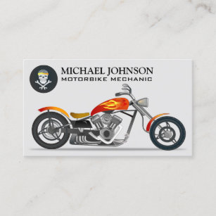 Custom Chopper   Motorbike   Motorcycle Repair Business Card