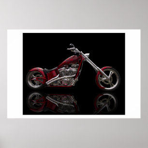 Custom Chopper Motorcycle Poster