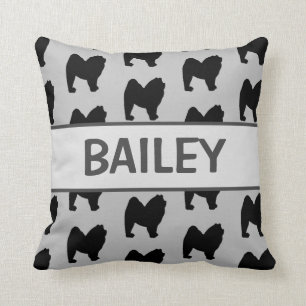 Custom Chow Chow Dog Silhouette Cushion