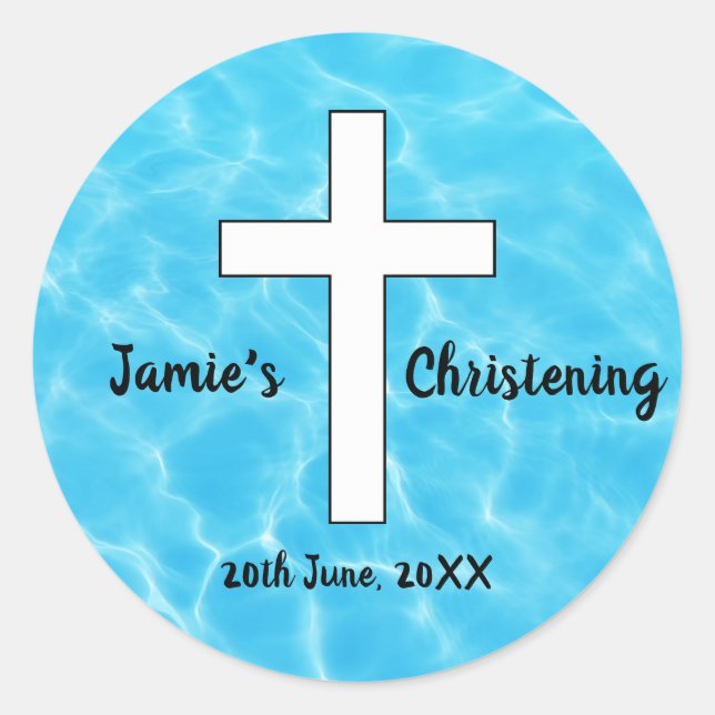 Custom Christening sticker (Front)