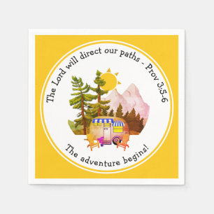 Custom Christian ADVENTURE BEGINS Travel Napkin