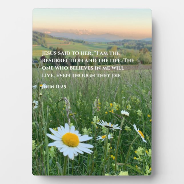 Custom Christian Bible Verse Gift Daisy Photo Plaque (Front)