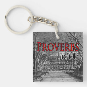 CUSTOM CHRISTIAN BIBLE VERSE PROVERBS 3:5-6 KEY RING