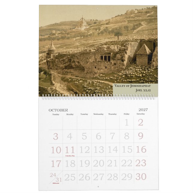 Custom Christian Bible Vintage Photo Church Family Calendar (Oct 2027)