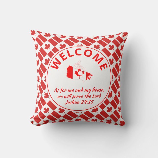 Custom Christian CANADA Welcome Cushion (Front)