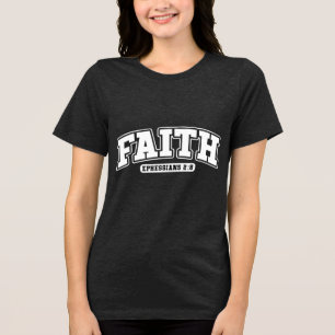 Custom Christian Christianity Jesus Faith Tri-Blend Shirt