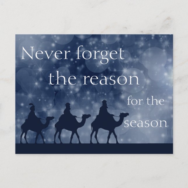 Custom Christian Christmas, Three Wise Men Holiday Postcard (Front)