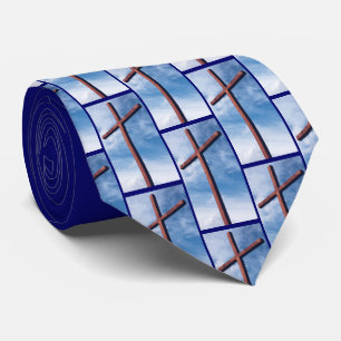 Custom Christian CROSS Monogram Tie