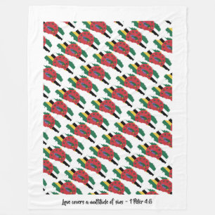 Custom Christian DOMINICA FLAG Fleece Blanket