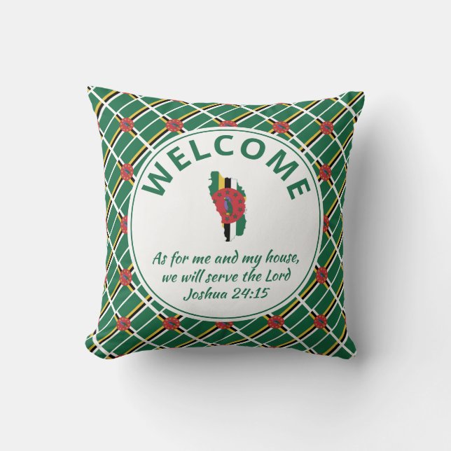 Custom Christian DOMINICA Welcome Cushion (Front)