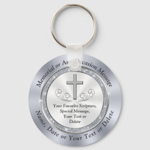 Custom Christian, Funeral Keepsakes for Guests Key Ring