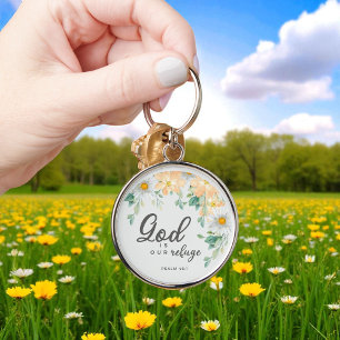 Custom Christian God is Our Refuge Key Ring