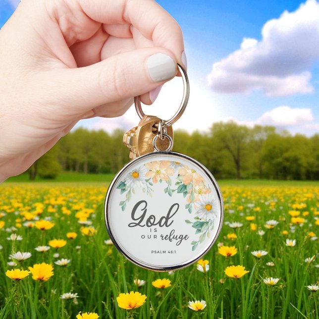 Custom Christian God is Our Refuge Key Ring (Creator Uploaded)