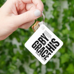 Custom Christian Grace by God Key Ring