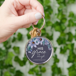 Custom Christian His Grace is Enough Key Ring