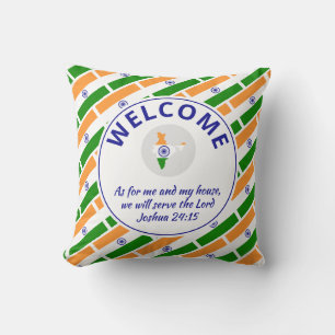 Custom Christian INDIA Welcome Cushion