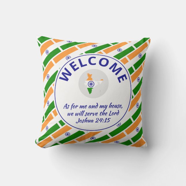 Custom Christian INDIA Welcome Cushion (Front)
