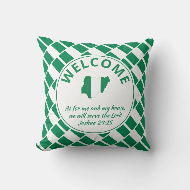 Custom Christian NIGERIA Welcome Cushion (Front)