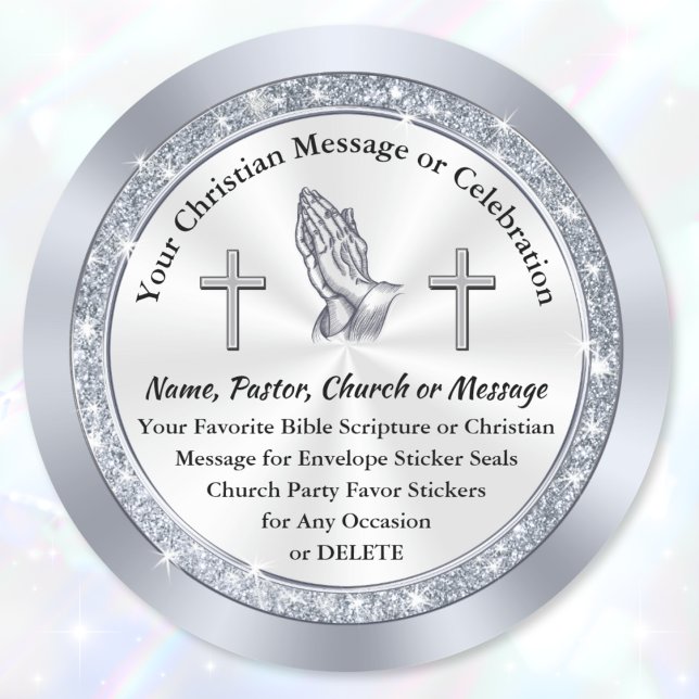 Custom Christian or Church, Scripture Stickers (Christian Stickers for Envelopes, Party Favors or Church Stickers for Decorations. Envelope Stickers)