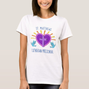 Custom Christian Preschool Cute Teacher Cross T-Shirt
