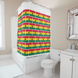 Custom Christian Scripture GHANA FLAG Shower Curtain