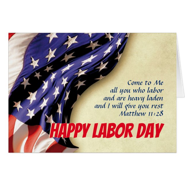 Custom Christian USA LABOR DAY Card  (Front Horizontal)