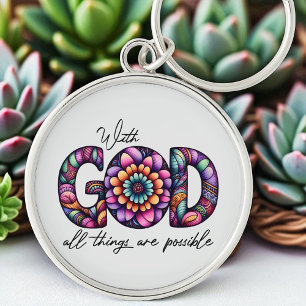 Custom Christian With God All Things Are Possible Key Ring