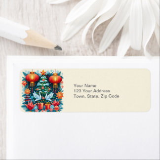 Custom Christmas: A Festive Fusion of Cultures! Return Address Label