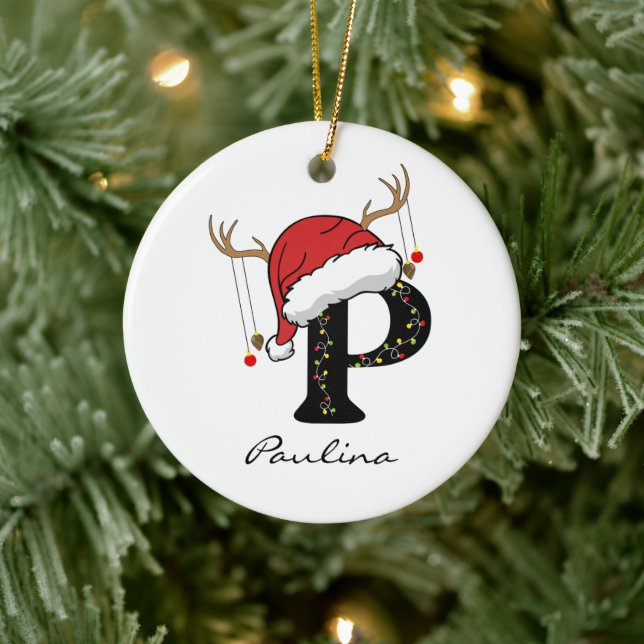 Custom Christmas Alphabet Initial Ornament for Mum (Tree)