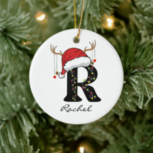 Custom Christmas Alphabet Initial Ornament for Mum