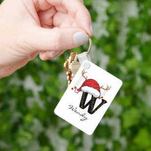 Custom Christmas Alphabet Monogram Mum Keychain