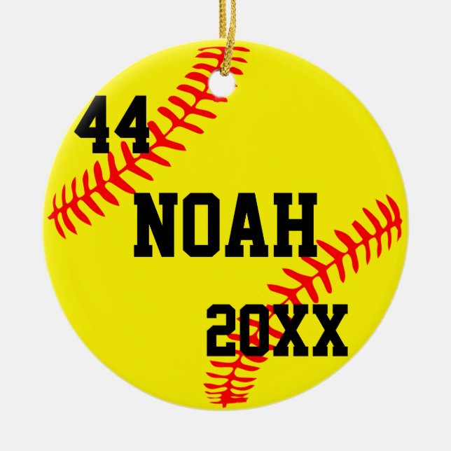 Custom Christmas Baseball ornaments personalised (Front)